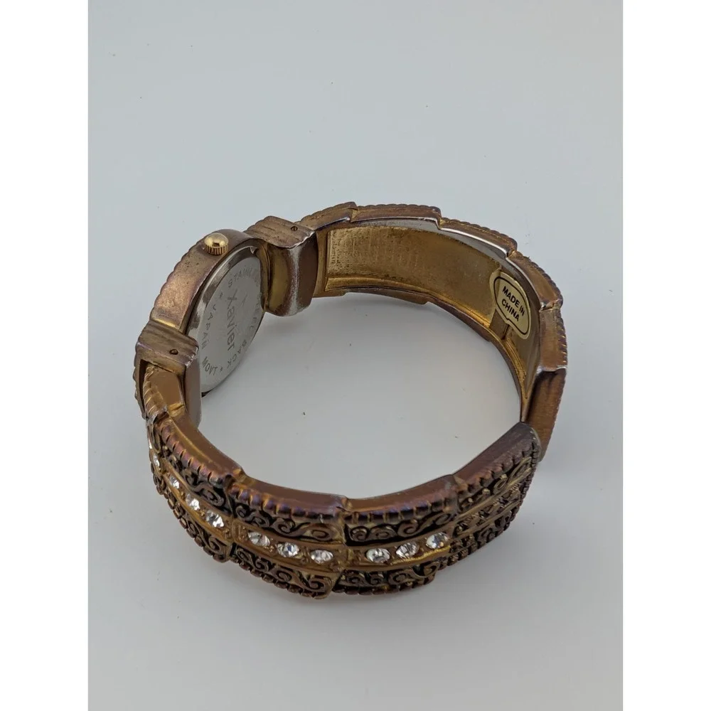 Xavier Watch Women 25mm Case Copper Bangle Band MOP Dial-‎ New Battery